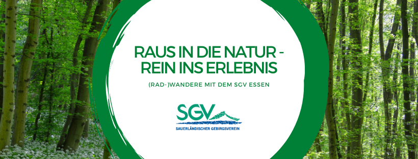 Banner mit Logo des SGV Essen / Raus in die Netur- Reins ins Erlebnis